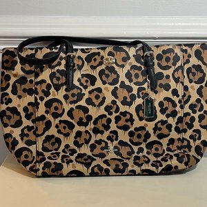 Coach Wild Beast Animal Print Turnlock Tote Bag
